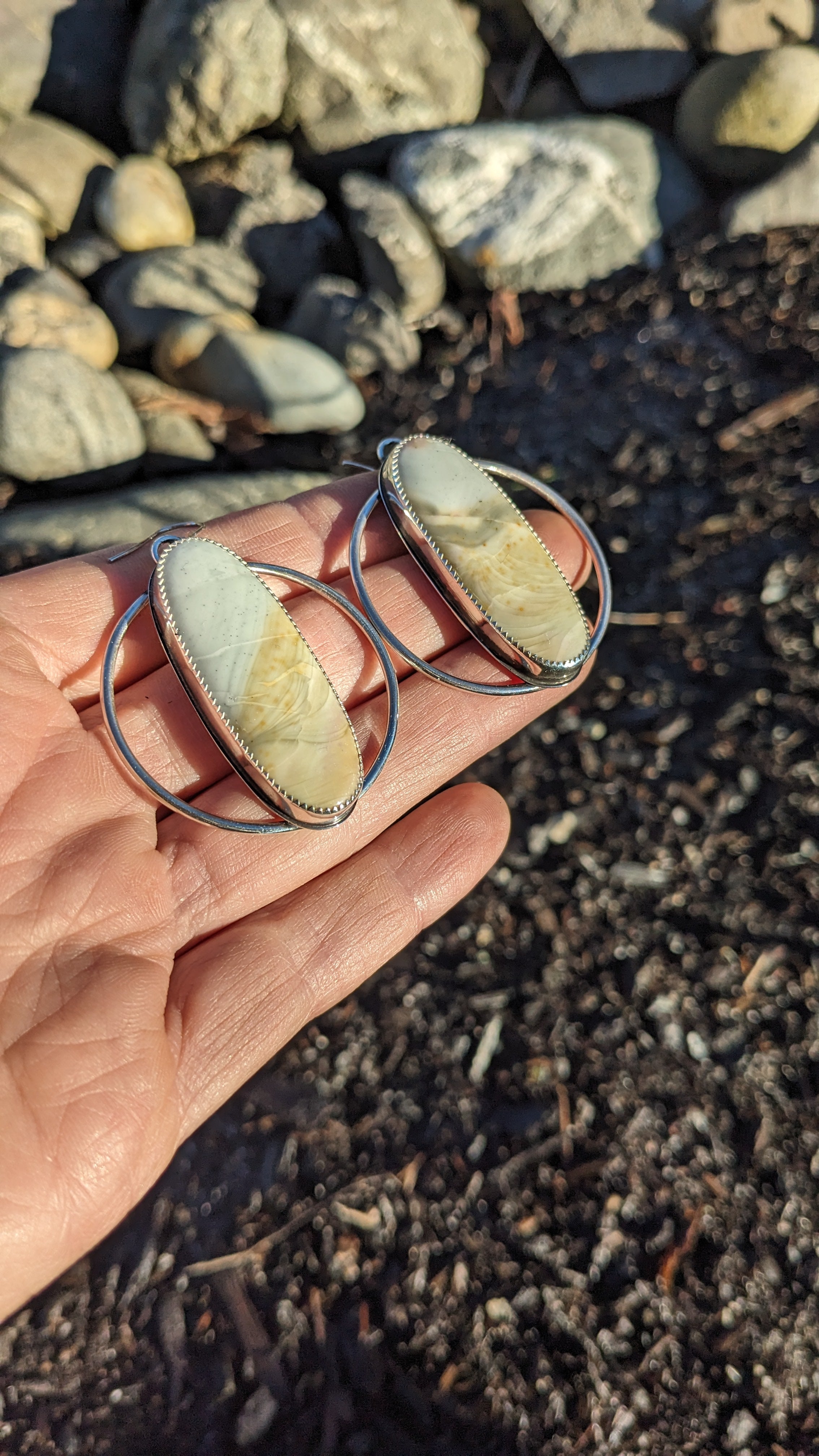 Store Willow Creek Jasper Earrings on Sterling Silver Ear Wires